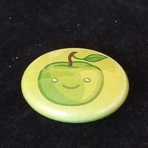 NWT Cute Smiling Green Apple Pin / Brooch 1"